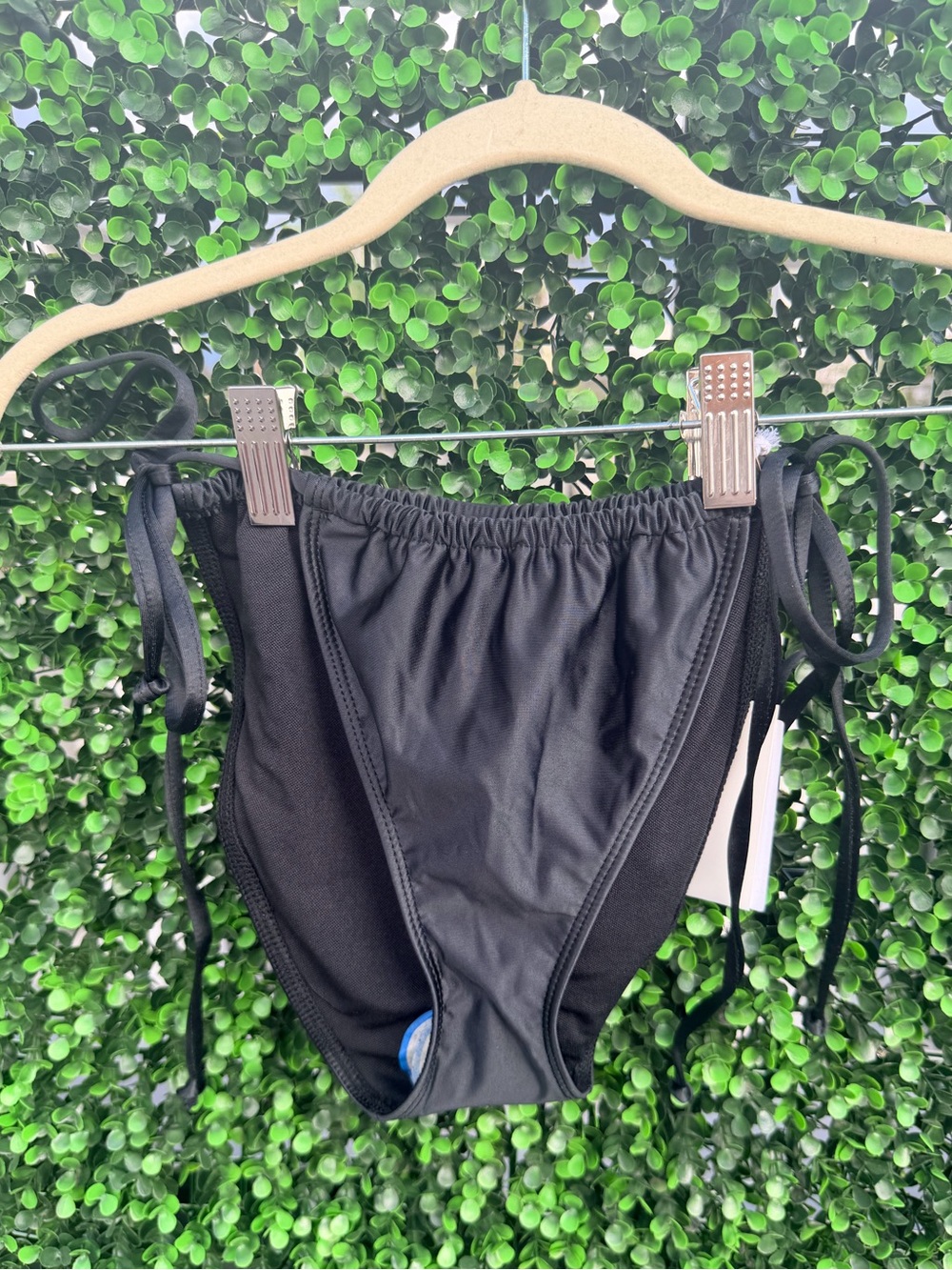 GOOD AMERICAN Swim Black String Bikini Bottoms